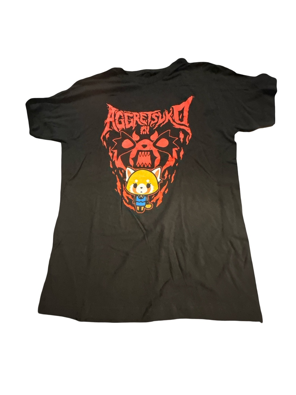 Aggretsuko by Sanrio x Bioworld Black Graphic Tee Size Medium